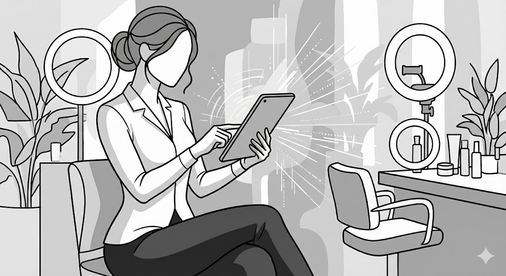 Woman focusing on her craft